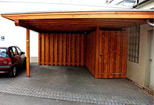 Carport Holzverkleidung und Bikeport Beckum